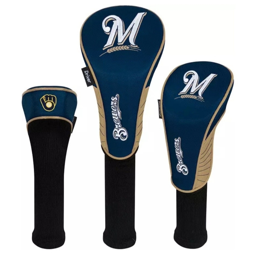 New Team Effort Milwaukee Brewers Headcovers - 3 Pack. Milwaukee Brewers Driver,